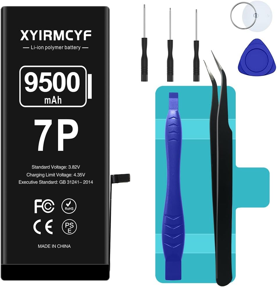 9500mAh Super Capacity Battery Compatible with iPhone 7 Plus, 0 Cycle Li-Polymer Replacement Battery for iPhone 7 Plus, with Professional Repair Tool Kit