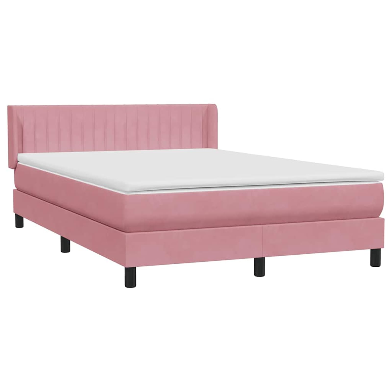 ATOMSTACK MAKER Letto a molle, rosa, 140 x 220 cm, con materasso a molle insacchettate, testiera in velluto regolabile in altezza e coprimaterasso traspirante, moderno letto per camera da letto per un