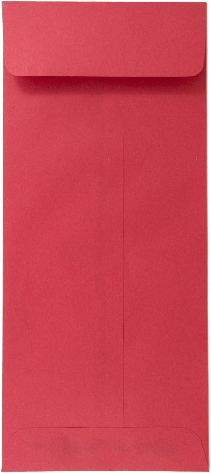 JAM PAPER #12 Policy Business Colored Envelopes - 4 3/4 x 11 - Red Recycled - 50/Pack