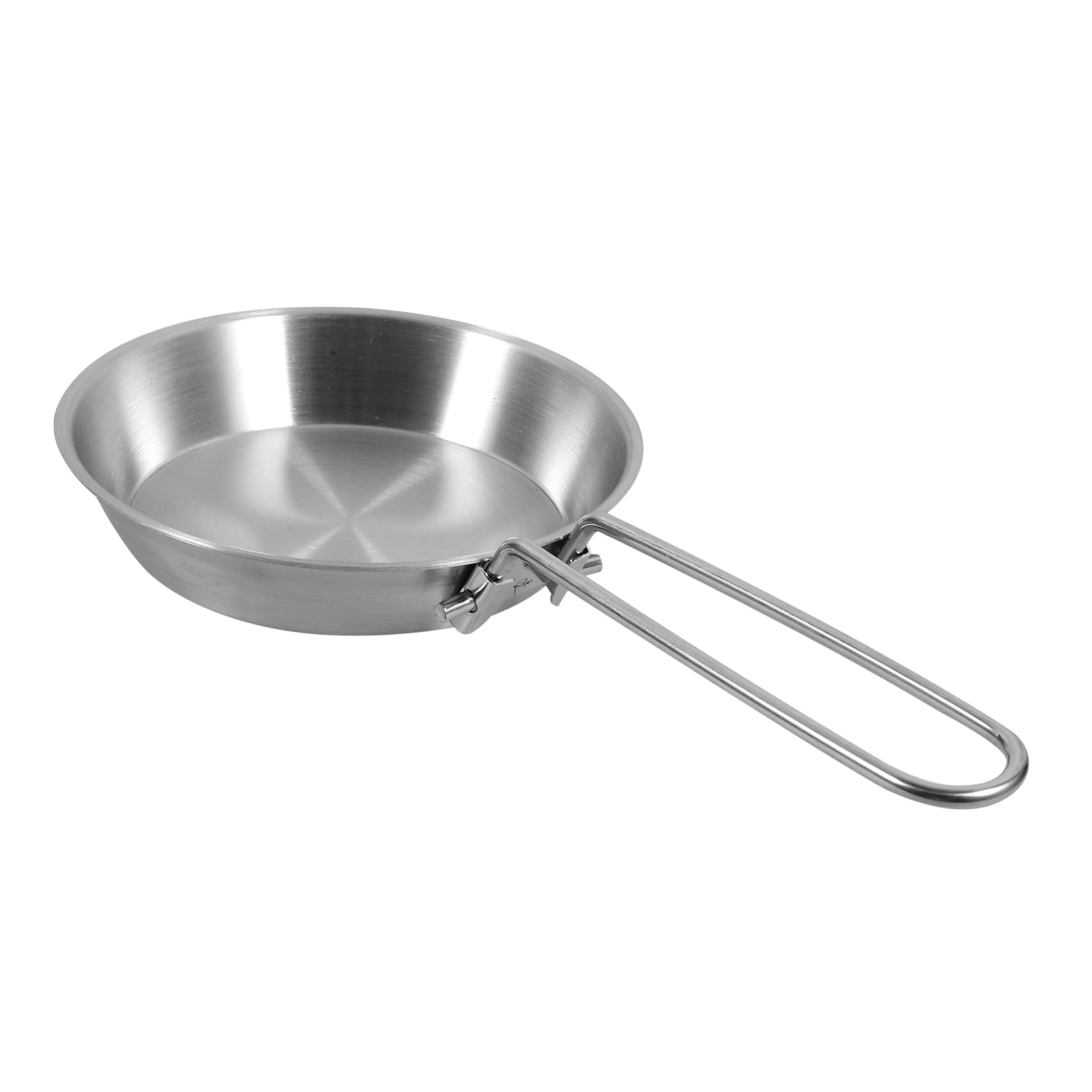 Cabilock Stainless Steel Nonstick Mini Frying Pan with Folding Handle for Camping Egg Pan Skillet for Single Use