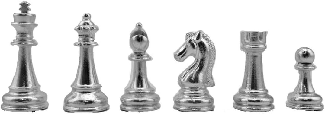 Classic Metal Chess Set for Adults Figures,Handmade Pieces and Different Design Wooden Chess Board King 2.75 inc (Gray Marble)