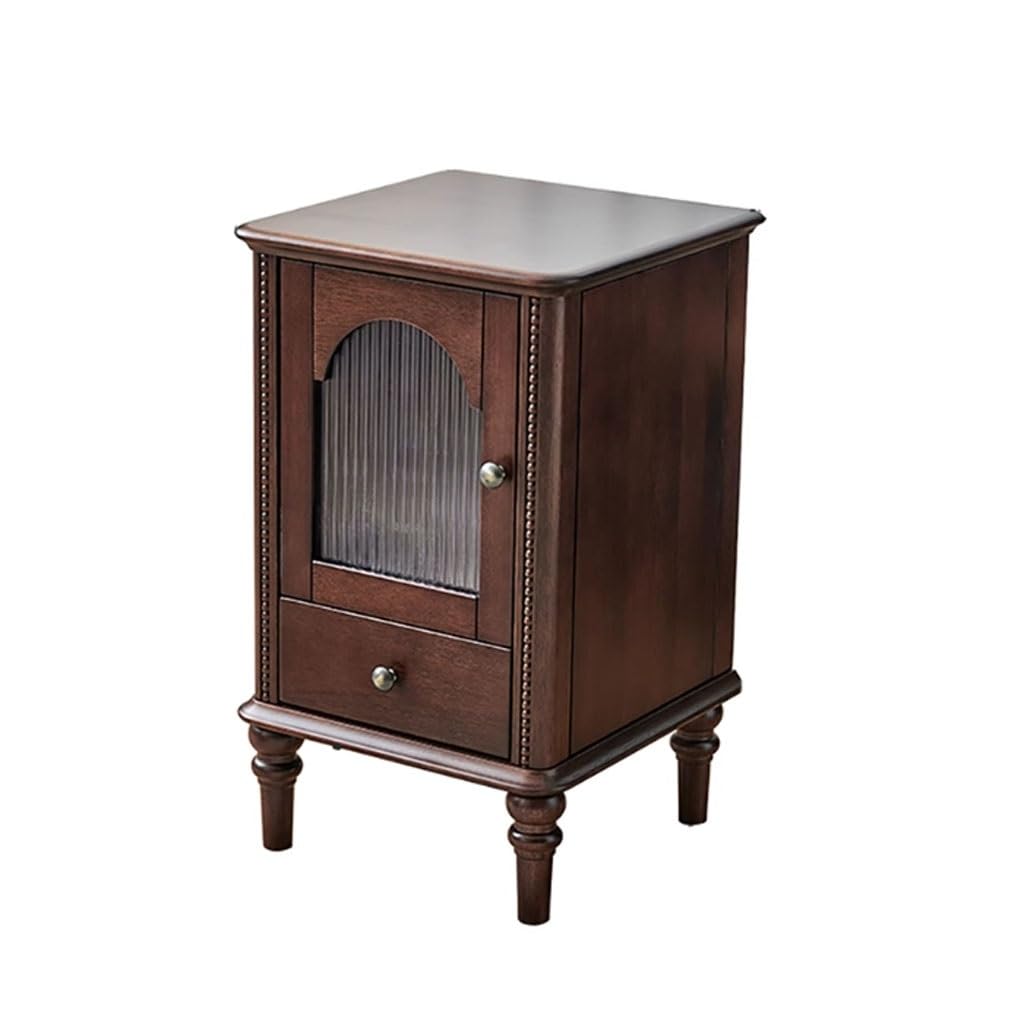 BHGFYXBS Side Tables Bedroom French Retro Bedside Table Home Bedroom Solid Wood Small Narrow Cabinet Bedside Tables