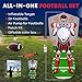 Preferred Toys 65” Inflatable Football Target Net Toss Game - Double-Sided Throwing Practice Football Stuff with Mini Balls - Backyard Tailgate Party Sports Toy for Kids & Adults - Robot Red/Blue