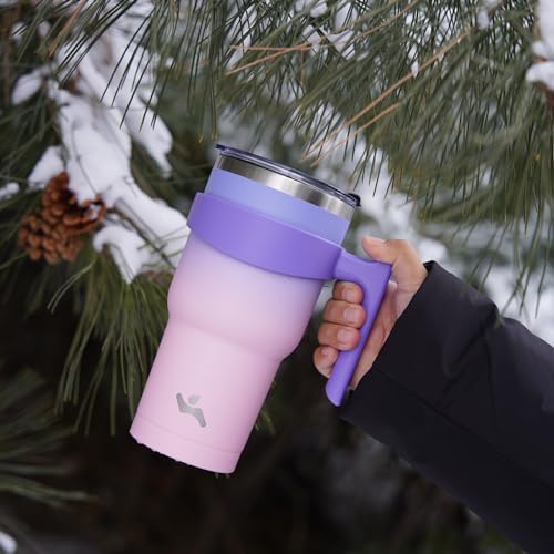 Image of Konokyo 40 oz Tumbler with Handle and Straw, Insulated Travel Mug