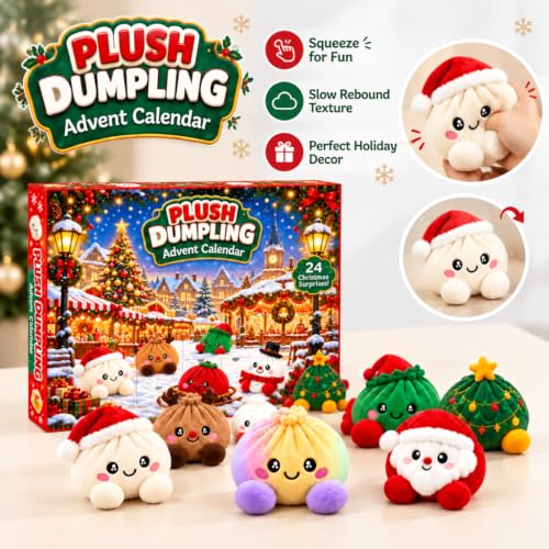 Christmas Plush Dumpling Advent Calendar 2026, 24 Days Countdown Calendar, Festive Holiday Gift Adults - image 7