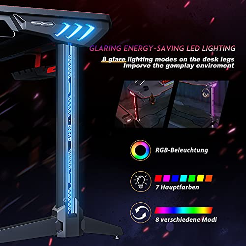 ELEGANT Gaming Desks for PC with Lights - Image 3