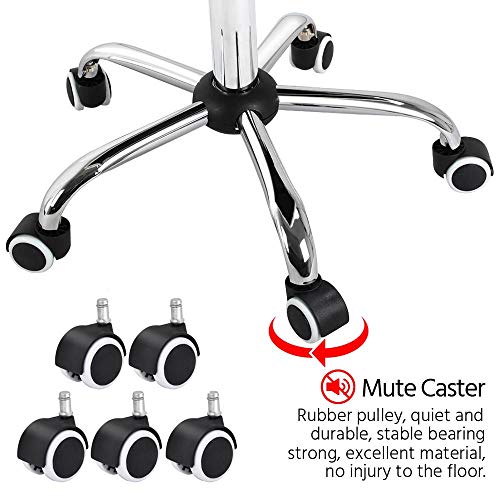 Sedia a Rotelle da Ufficio Scrivania Girevole Imbottita in Ecopelle Ergonomica Altezza Regolabile Rosa - Sedia gaming - Immagine 7