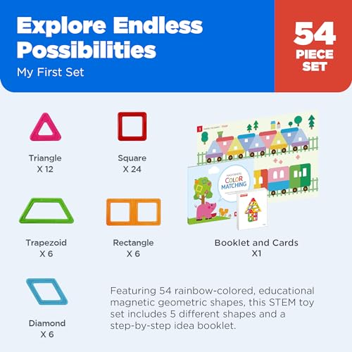 Magformers My First 54-Piece Rainbow Magnetic Tiles Set — view 6