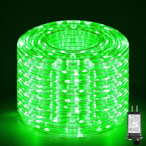 100FT 300 LED Rope Lights Outdoor, Plug in Christmas Rope Lights for Indoor with 8 Modes, Waterproof Connectable String Lights for Outside Patio, Deck, Garden, Pool, Stair, Camping Lighting - Green