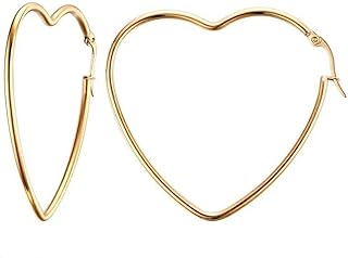 Simple Design Gold Color Hollow Heart Drop Earrings For Women Fashion Ear Cuff Piercing Dangle Earring Gift