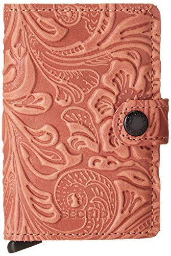 SECRID Mini Wallet Genuine Leather Ornament Rose Safe Card Case max 12 cards