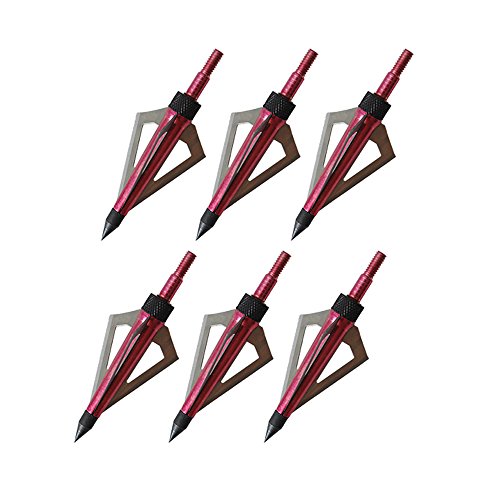 ISPORT 100 Grain Fixed Three Blade Broadheads, (6 Per Pack),Compatible with Crossbow