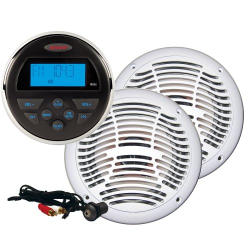 Jensen Stereo and Speakers Bundle Model CPM100; Includes MS30 Stereo AM/FM/USB, AMS602W Marine