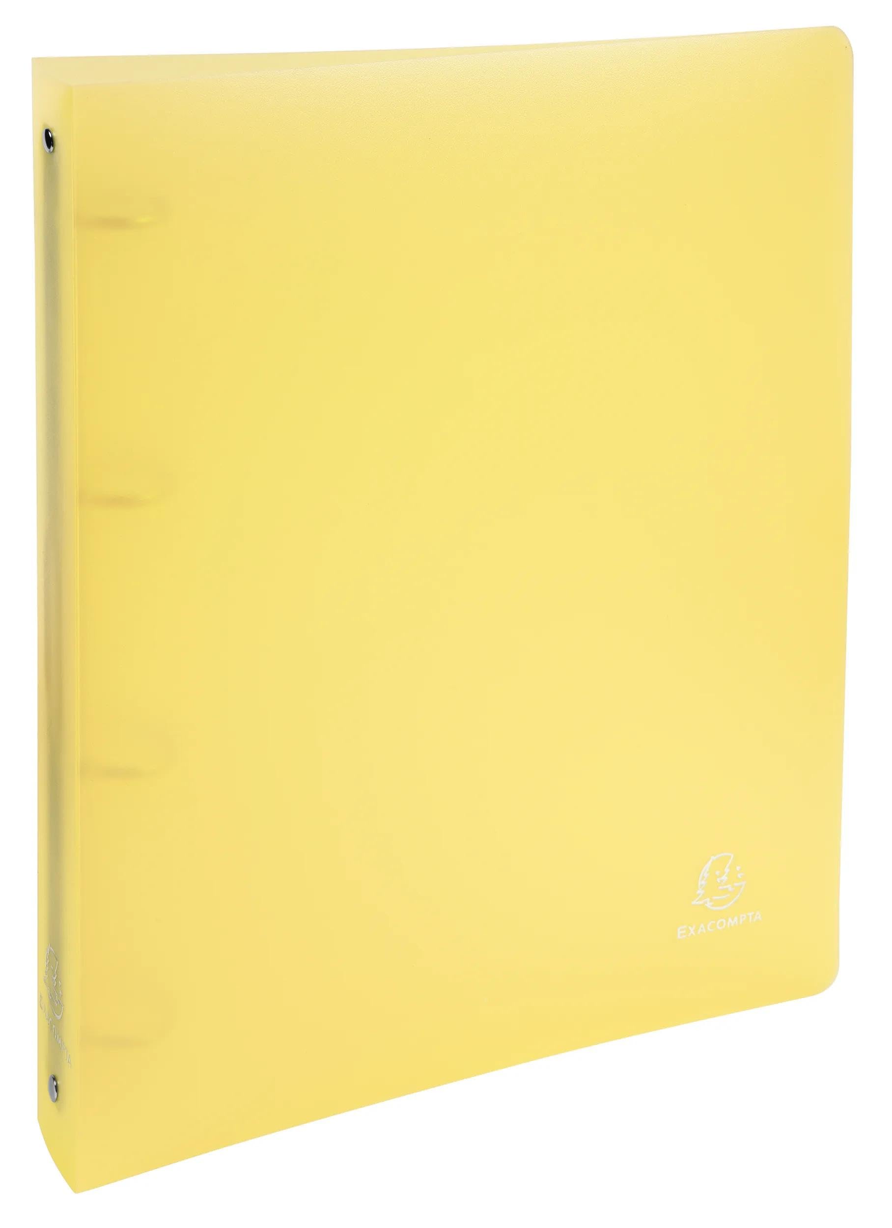 Exacompta - Ref 51979E - Box of 15 Chromaline Binders - 4 Round Rings Diameter 30 mm - Spine 40 mm - Dimensions 32 x 27 cm - A4 Maxi File Format - Yellow