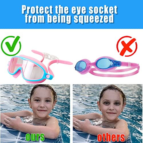 JINPXI Gafas de Natación para Niños Con Gran Angulo de Visión, Anti-Vaho, Anti-UV, Sin Fugas - Para Edades de 3 a 12 Años - imagen 3
