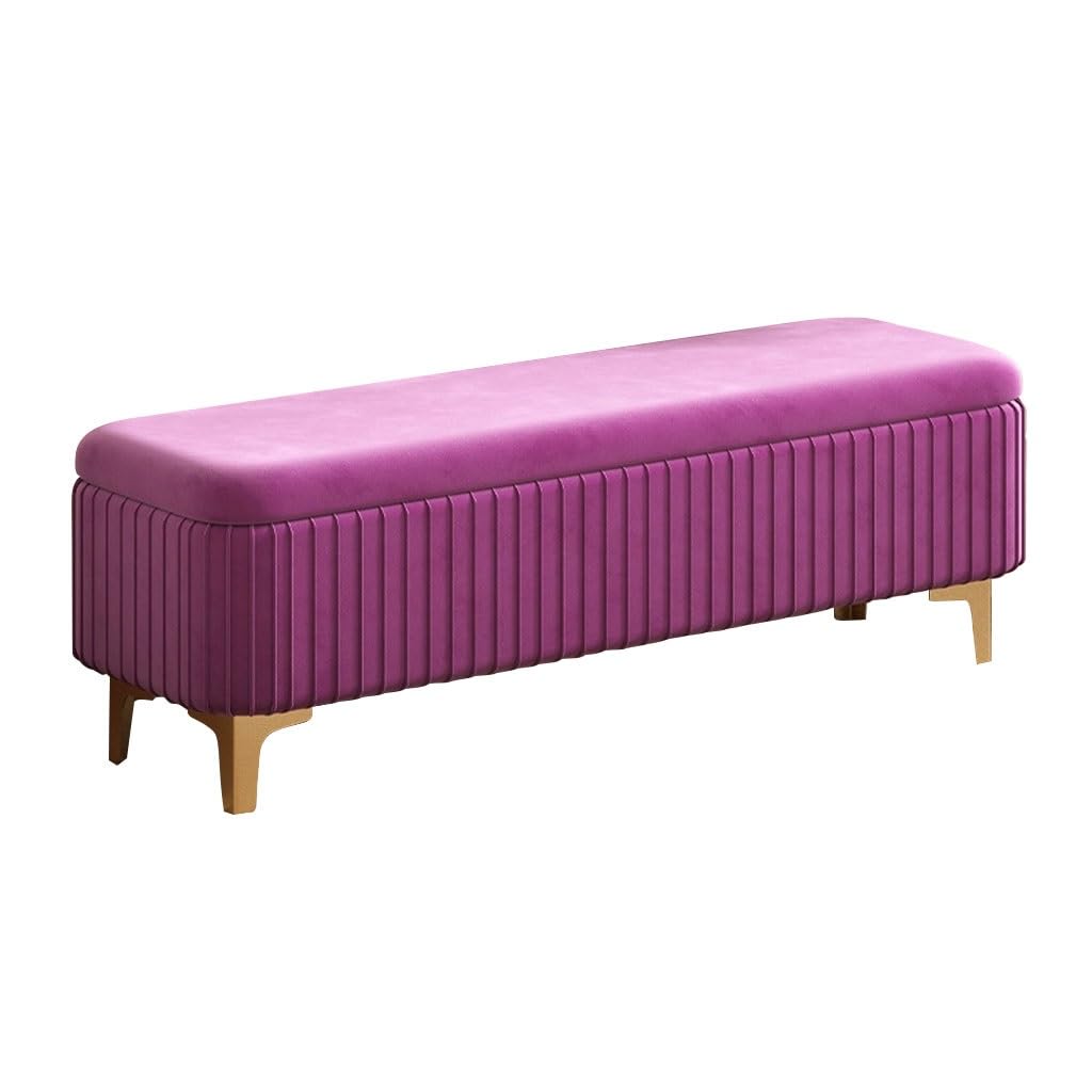 Banc à chaussures moderne ottoman velours repose-pieds de rangement
