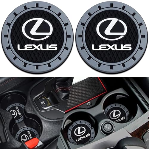 Car Cup Holder Coaster for Lexus ES350 GS350 GS300h GS450h is300 es350 ls460 rx350 NX300h Silicone Cupholder Coaster,Car Interior Accessories,2.76 Inch 2 Pieces （Grey）