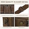 RAINSMORE Messenger Bags for Men Briefcase Waterproof Leather Laptop Bag 16 Inch Vintage Shoulder Satchel Bag for Work Office Business College Brown #4