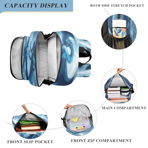 Kids Backpacks School Daypack College Bag Bookbag for Boys Girls Blue Dragon Lightning4