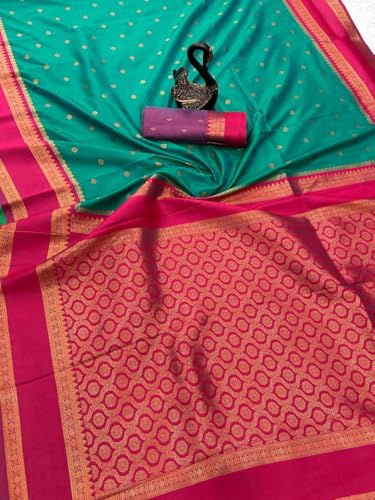 Image of Dharmavaram Pattu Paithani Saree Pure Silk Zari Weaving Floral Border Rich Pallu With Blouse Piece