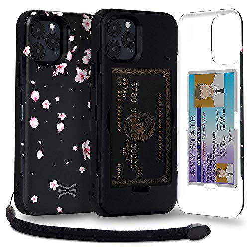 TORU CX PRO for iPhone 12 Pro/iPhone 12 Case Wallet | Protective Shockproof Heavy Duty Cover with Hidden Card Holder & Card Slot | Mirror & Wrist Strap Included - Flowers by TORU - Used condition - US$13.99