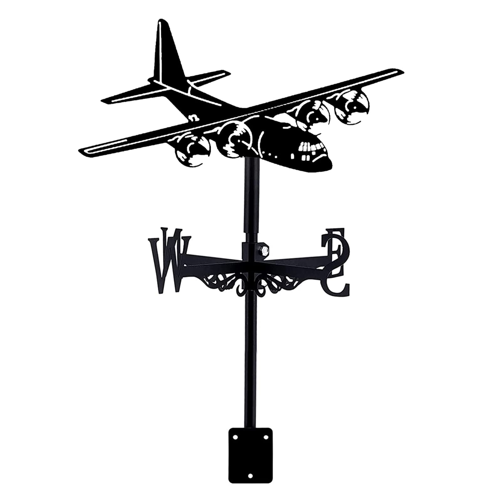 Weathervane Garden Plane Warcraft Decorative Weather Vane Wind Vane Stainless Steel Wind Vane Wind Direction Indicator for Farm Scene Patio Yard Ornament