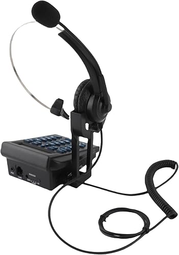 Miniatura 6 de Teléfono de centro de llamadas con auriculares, teléfono multifuncional con cable con cancelación de ruido y pantalla de llamadas entrantes,