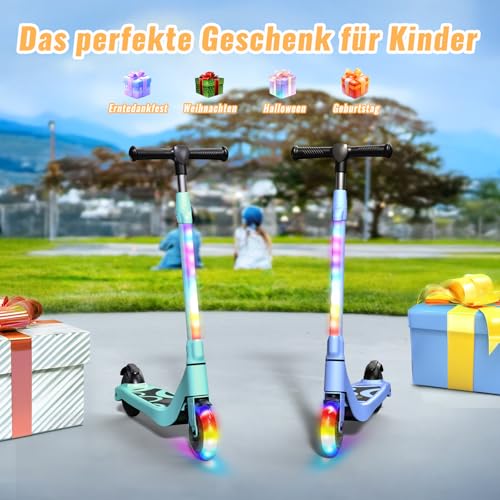 Patinete eléctrico para niños de 6 a 10 años, 5,3 Pulgadas, con Luces LED Intermitentes y 3 Alturas Ajustables, Motor 45 W, máximo 10 km/h, Carga máxima 70 kg - imagen 7