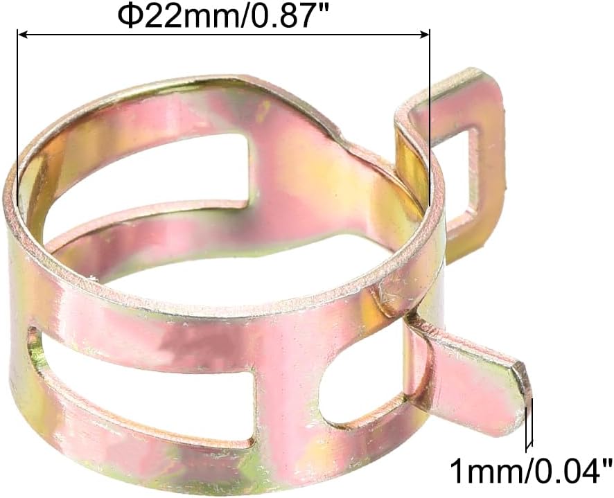 MECCANIXITY ID 22mm 7/8inch Fuel Line Hose Clips, Pipe Clamps,Spring Hose Clamp,Low Pressure Air Clamp, Water Pipe Air Tube Vacuum Hose Clamp Fastener,Pack of 10