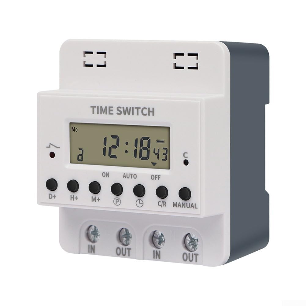 Relé de temporizador inteligente KG316T, temporizador digital, interruptor AC220 V, 60 A-100 A, programable con pantalla LCD para montaje en pared y carril, 28 tiempos de ajuste (100 A)