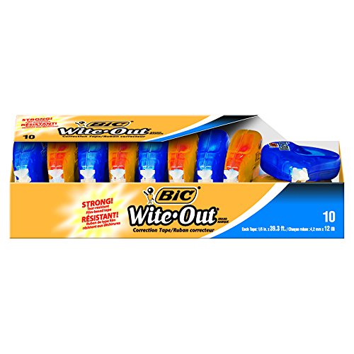BIC Wite-Out EZ Correct Correction Tape TAPE,CORRECTION,10PK,WE (Pack of 3)