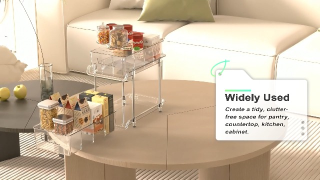 Organizer Cucina Salvaspazio, 2 Livelli Organizer Bagno Portaoggetti 4 Cuscinetti Antiscivolo e