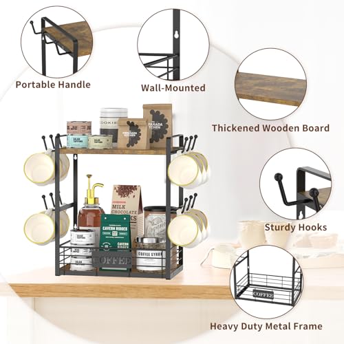 EsLuker.ly 2 Tier Coffee Cup Holder for Countertop