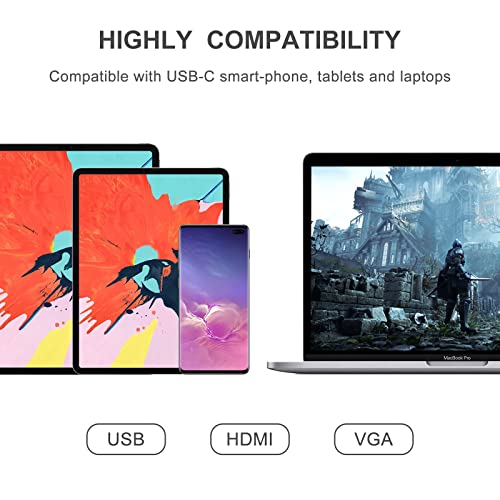 Usb C Hub, Benfei Usb Type-C To Hdmi Vga Adapter, Usb C To Usb Adapter, Compatible For Macbook Pro 2019/2018/2017,Surface Book 2, Dell Xps 13/15, Pixelbook And More #TOP5