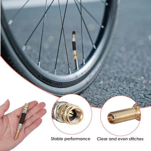 Image of 2 Pcs Valve Stem Extension, 3.93 Inches Flexible Brass Valve Stem Extension Adapter, Universal Fit Durable Design Bike Pump Tire Adapter for Car, Truck, RV, Motorcycle, Bike, Scooter