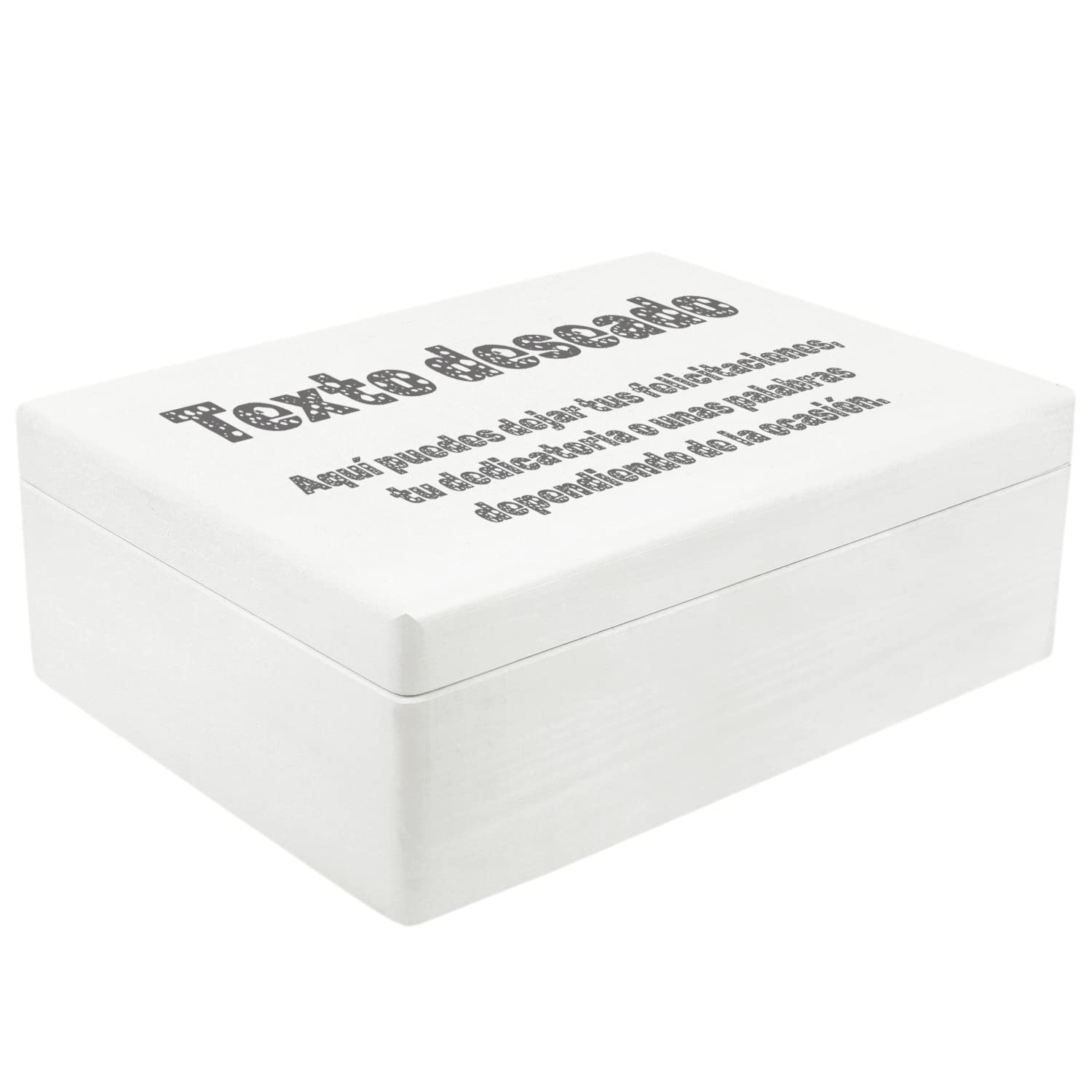 Creative DECO Blanca Caja de Regalo con tu Texto Personalizado de Recuerdos