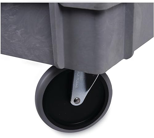 Miniatura 5 de Boardwalk 3485207 Carro utilitario de resina plástica con dos estantes de 24 pulg. x 40 pulg. x 35-12 pulg. - Gris