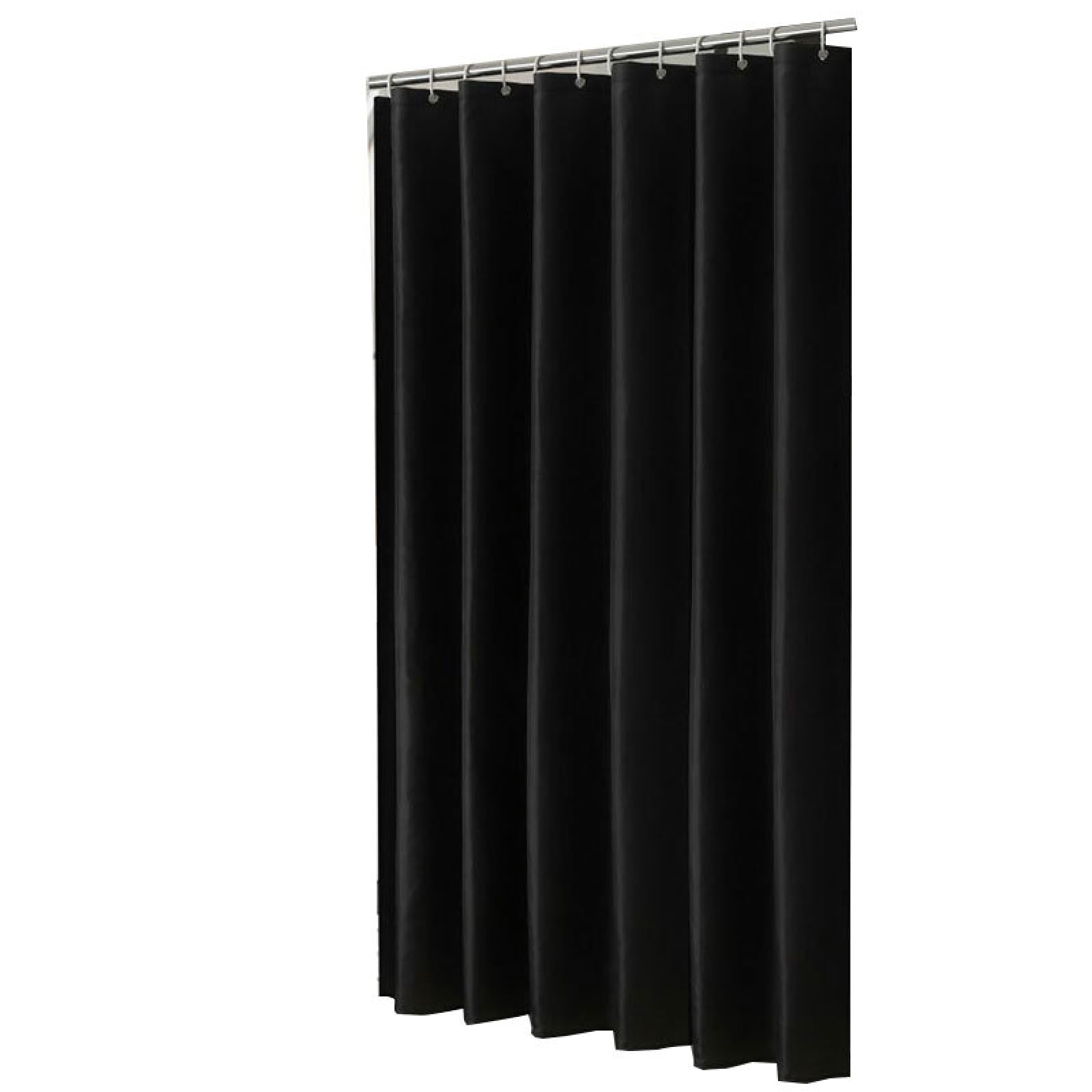 HSFFBHFBH Modern Black Shower Curtains Waterproof Solid Color Bath Curtains for Bathroom Bathtub Large Wide Bathing Cover with Hooks 75x190cm/30x75in(WxH)