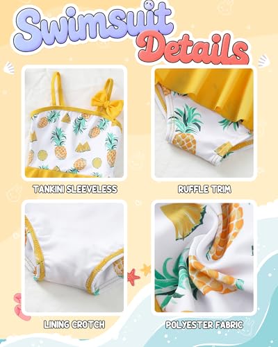 Image of Toddler Girl Swimsuit Baby Girl Bathing Suit Long Sleeve Floral Zipper One-Piece Rash Guard Swimsuit with Hat