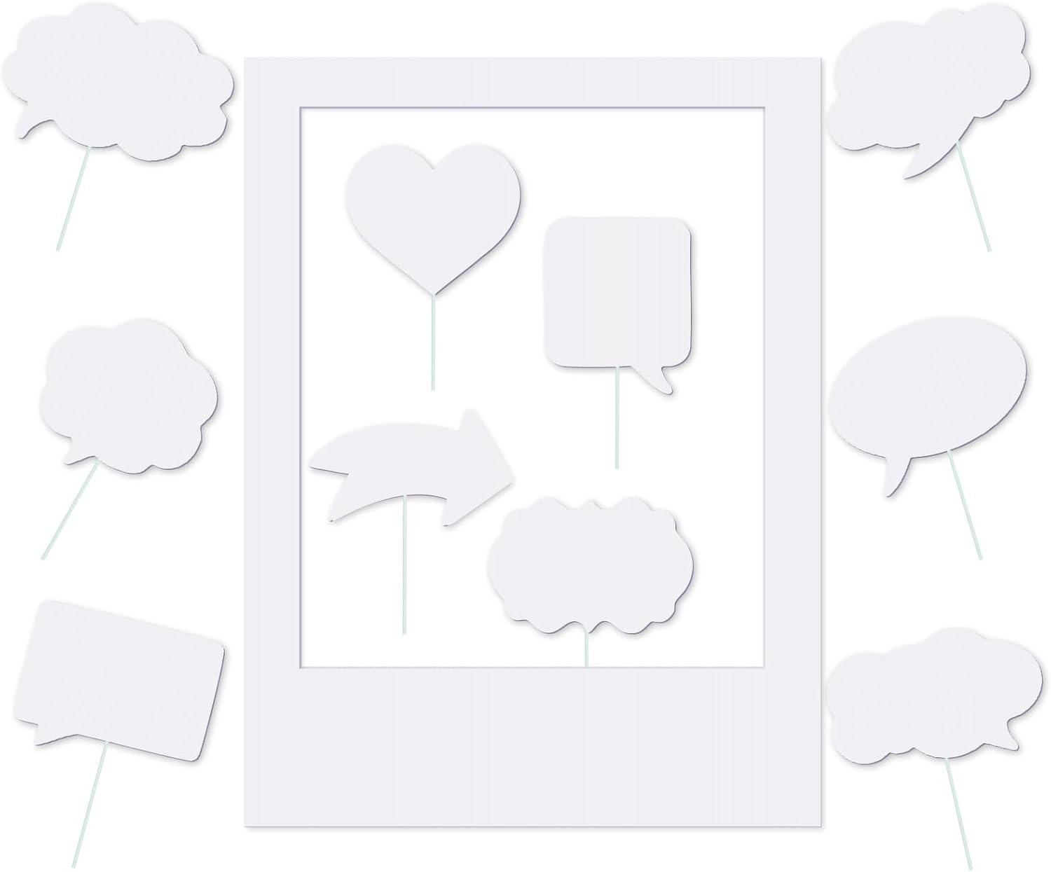 32 x 24 Inch Large Blank Photo Booth Frame (White, Photo Booth)