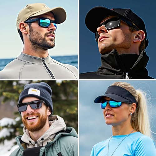 WISTON XL Z87 Sunglasses for Men Women Wraparound Safety Sunglasses UV400 Protection TR90 Sports Rectangle Frame Z82472