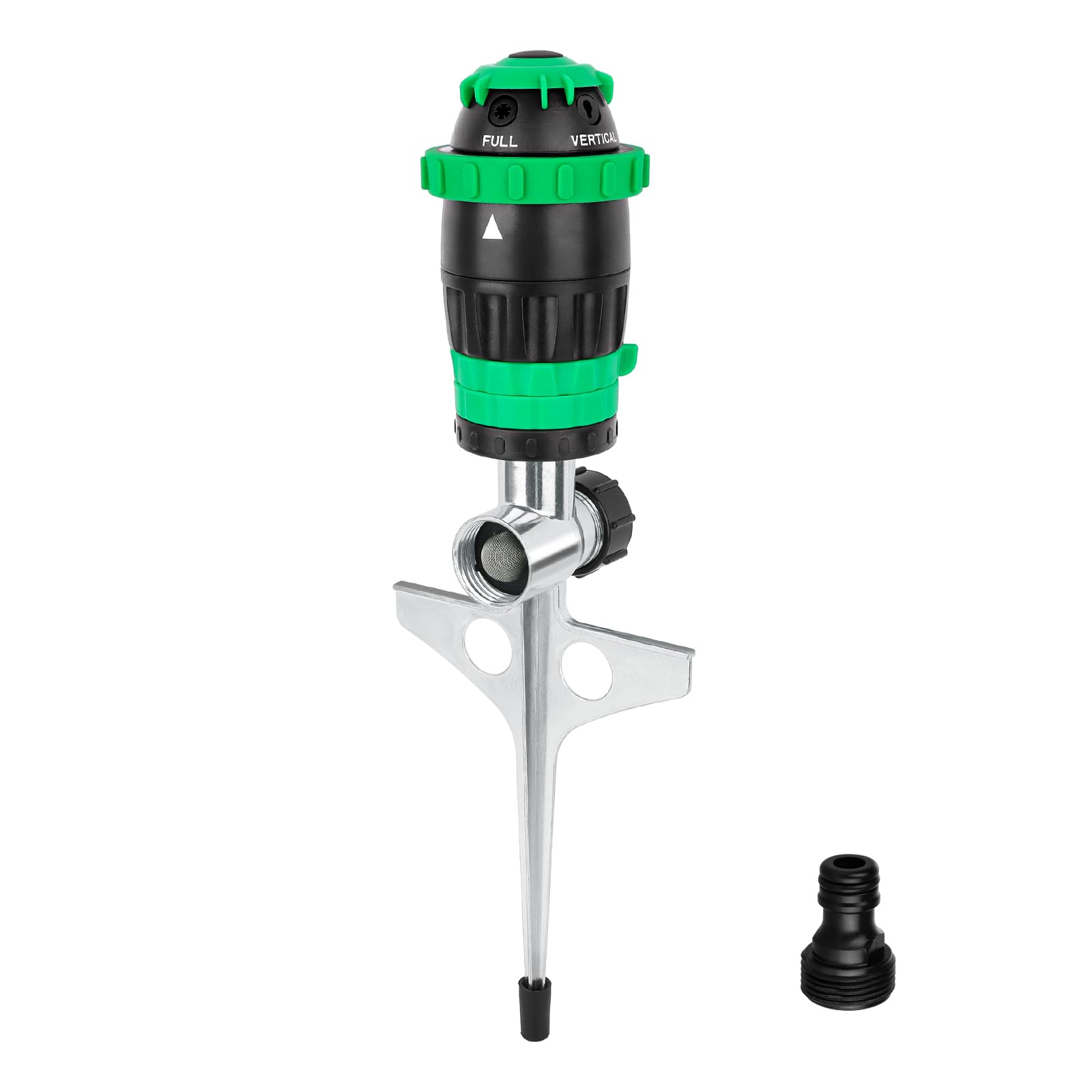 RESTMO Gear Drive Sprinkler with Metal Spike Base, 5-Pattern Heavy Duty Gardening Watering System, Multi-Adjustable Lawn Sprinkle for Garden Plant, Flower Bed and Large Yard Area Watering, Yellow — view 12