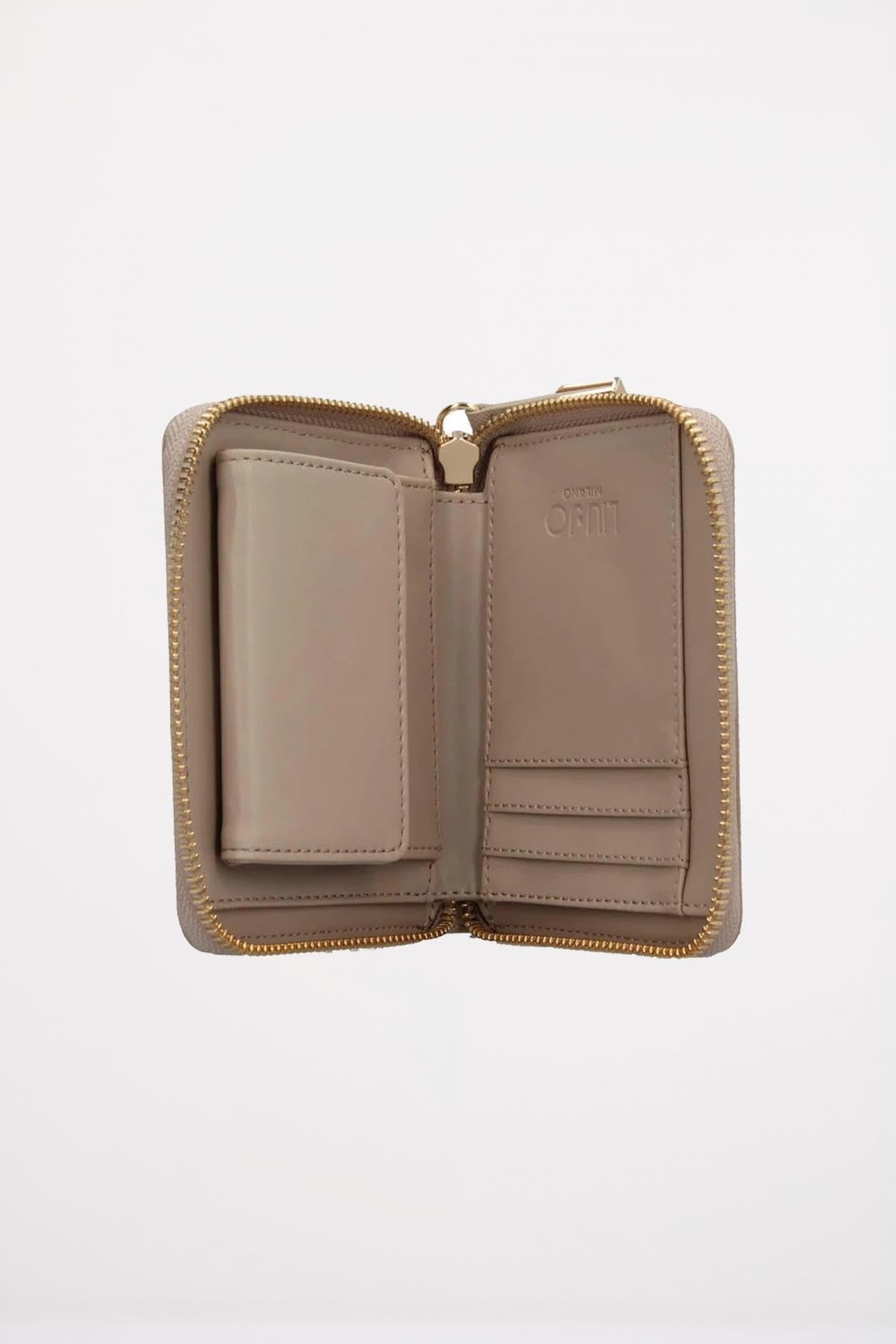 Liu Jo Cartera Compacta, 12,5 x 10 x 2,5 cm, Camel, Cierre con Cremallera