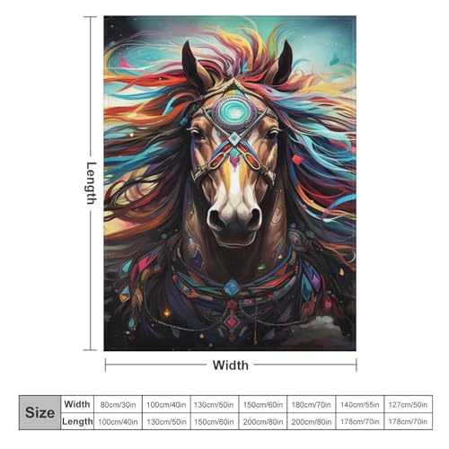 Plaid micro-fleece cheval de qualité supérieure avec impression numérique HD 150x200