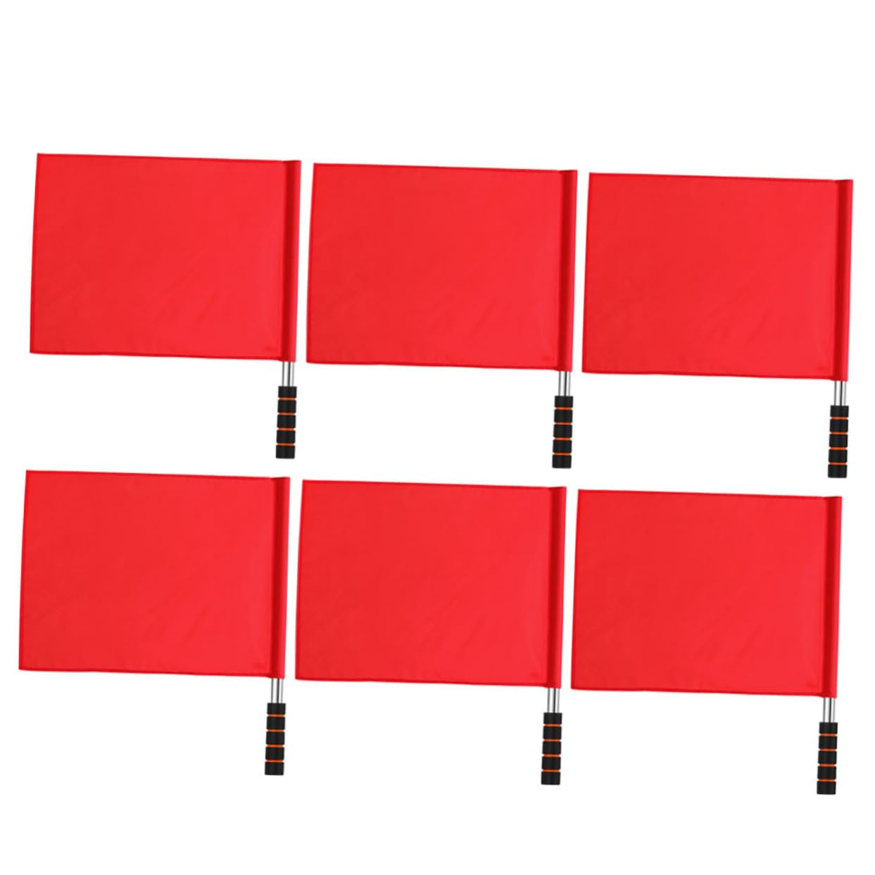 Totority 6Pcs Waving Flags for Competitions Portable Referee Flags Durable with Poles for Sports Events