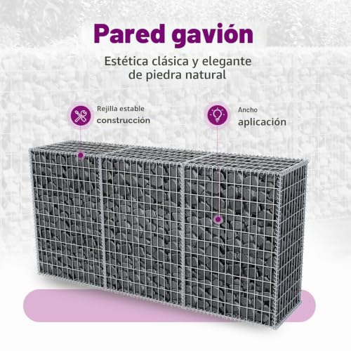 Gaviones de jardín vidaXL 200x50x100 cm, la solución de malla metálica para delimitar con estilo 5