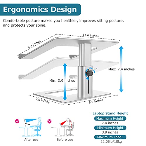 Support ordinateur portable ergonomique en aluminium pliable et ventilé