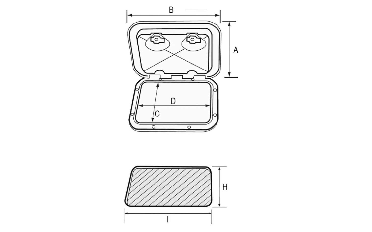 Inspektionsluke Inspektionsklappe Boot KROME 460 x 510 mm Weiß Einbau-Luke Wartung Inspektion Tür Staufach Box Wartungs-Tür Fach