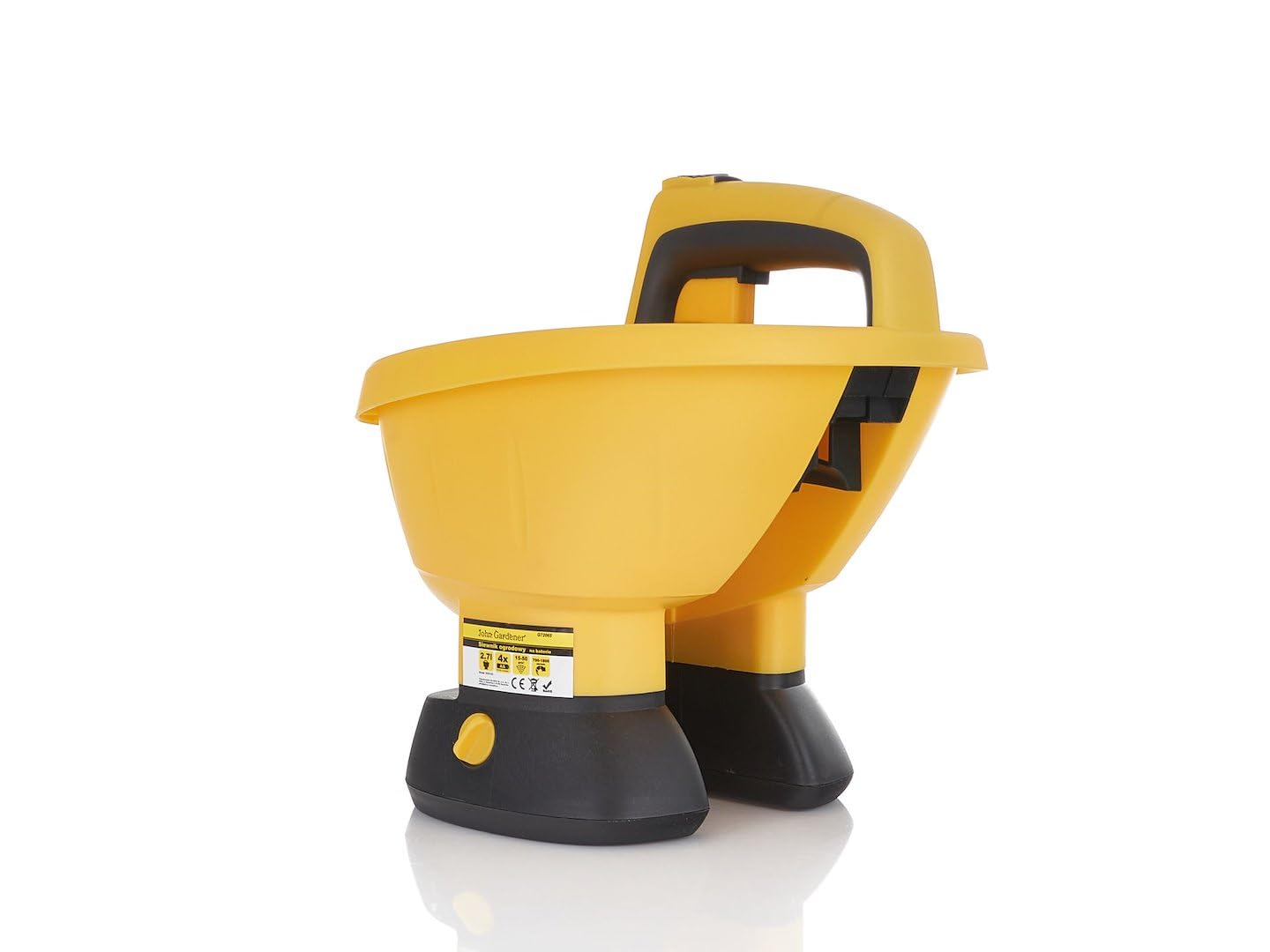 BSD Seminatrice Elettrica Portatile per Giardino - Capacità 2,7L, Controllo Velocità Variabile, Precisione nella Semina e Concimazione.