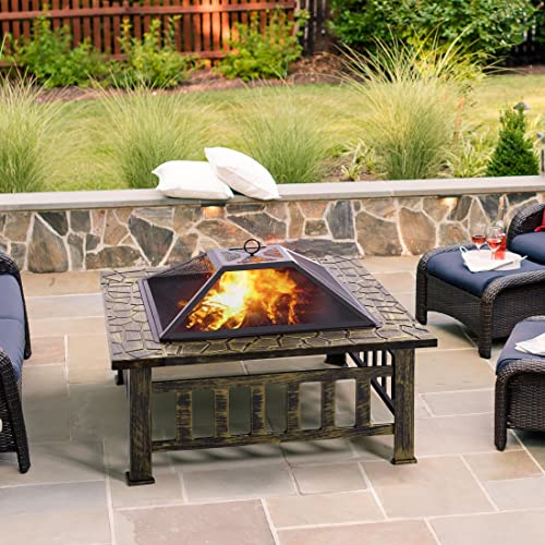 Yaheetech Fire Pit Outdoor Fire Pits